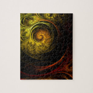 Sunrise Floral Red Abstracte kunst Legpuzzel