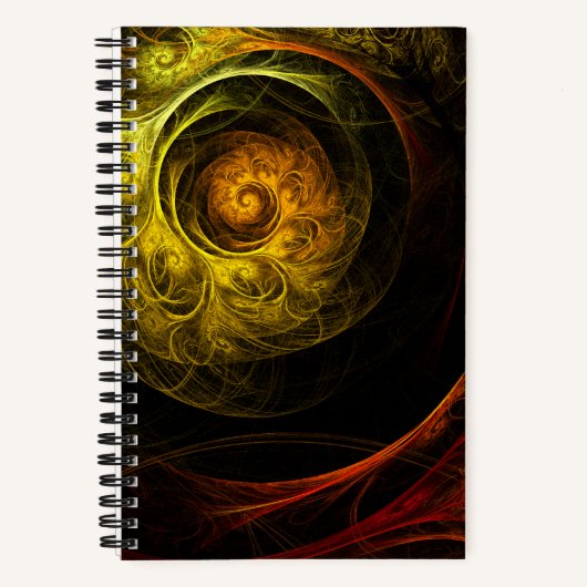 Sunrise Floral Red Abstracte kunst Notitieboek (Voorkant)