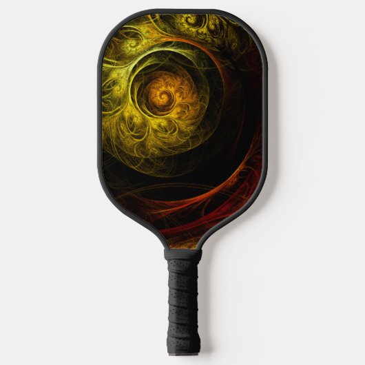 Sunrise Floral Red Abstracte kunst Pickleball Paddle (Voorkant)