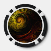Sunrise Floral Red Abstracte kunst Poker Chips (Achterkant)