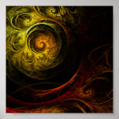Sunrise Floral Red Abstracte kunst Poster (Voorkant)