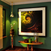 Sunrise Floral Red Abstracte kunst Poster