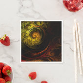 Sunrise Floral Red Abstracte kunst Servetten (Insitu)