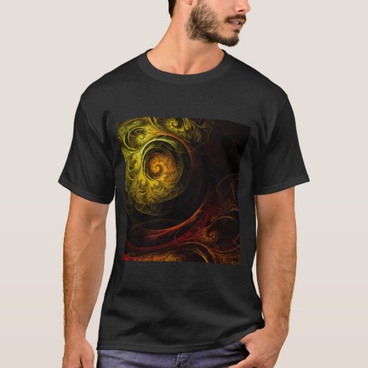 Sunrise Floral Red Abstracte kunst T-shirt (Voorkant)