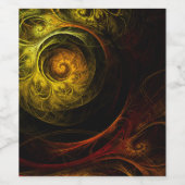 Sunrise Floral Red Abstracte kunst Wijn Etiket (Enkel label)