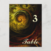 Sunrise Floral Red Table Number Briefkaart