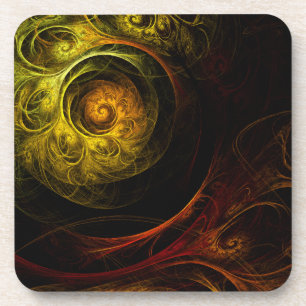 Sunrise Floral Rouge Abstrait Art Dessous de verre