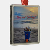 Sunrise fotografie Kerststrand Ornament (Rechts)