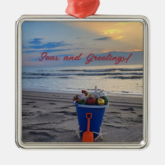 Sunrise fotografie Kerststrand Ornament (Voorkant)