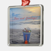 Sunrise fotografie Kerststrand Ornament (Links)