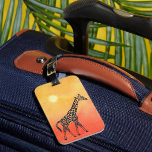 Sunrise Giraffe Bagagelabel