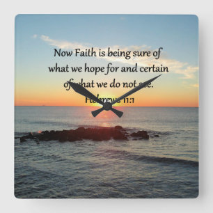 SUNRISE HEBREWS 11:1 FOTO-ONTWERP VIERKANTE KLOK