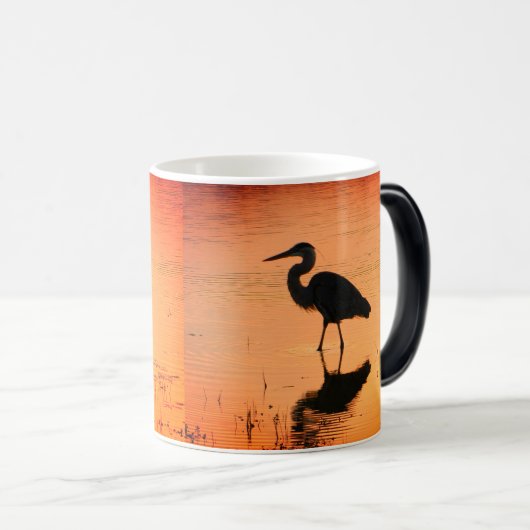 Sunrise Heron Morphing Mug (Devant droit)