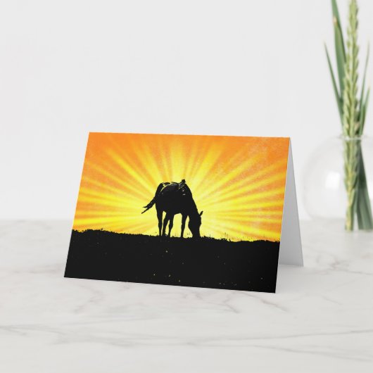 Sunrise Horse Silhouette Art Note Kaart (Voorkant)