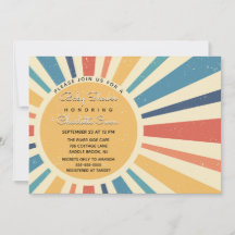 Sunrise  I Retro Sun I Sunshine Baby shower