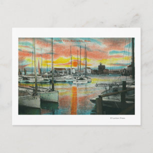 Sunrise in de haven briefkaart