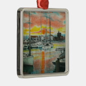 Sunrise in de haven metalen ornament (Rechts)