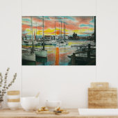 Sunrise in de haven poster (Keuken)