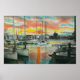 Sunrise in de haven poster