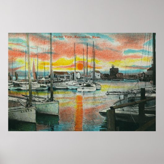 Sunrise in de haven poster (Voorkant)