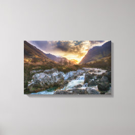 Sunrise in Glen Coe, Schotse Hooglanden Canvas Afdruk