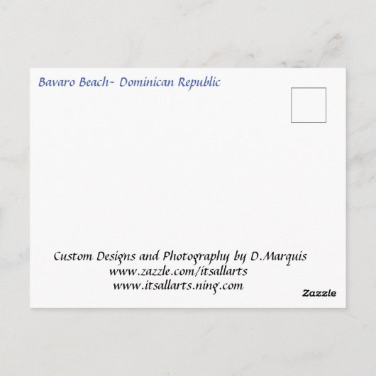 SUNRISE IN HET BAVARO-BRIEFKAART BRIEFKAART (Achterkant)