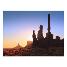 Sunrise in Monument Valley, Arizona Foto Afdruk