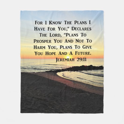 SUNRISE JEREMIAH 29:11 BIBLIOTHEEK FLEECE DEKEN (Voorkant)