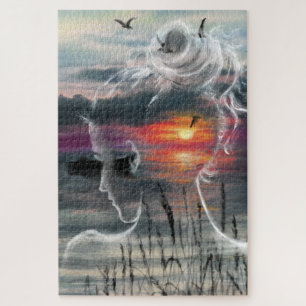 Sunrise Lady - Natuur - Origineel Kunstschilder Legpuzzel
