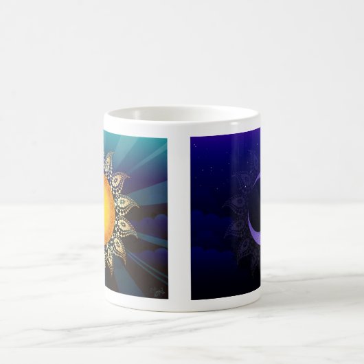 Sunrise, Midnight Double Sided Coffee Mok (Center)
