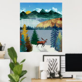 Sunrise Moose Poster (Thuiskantoor)