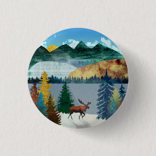 Sunrise Moose Ronde Button 3,2 Cm
