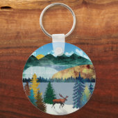 Sunrise Moose Sleutelhanger (Voorkant)