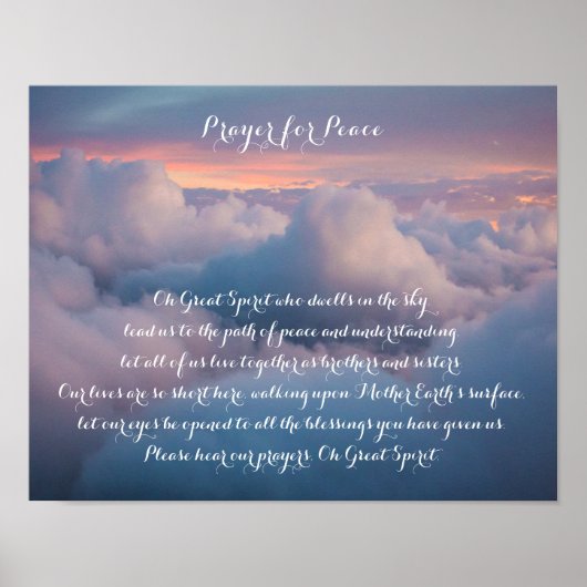 Sunrise Native American Prayer for Peace Poster (Voorkant)