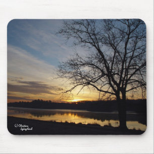 Sunrise Oak Tree Lake Mousepad Muismat