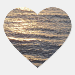 Sunrise on Ocean Waters kalmerende fotografie Hart Sticker