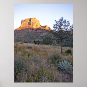 Sunrise op Casa Grande, BBNP, Texas Poster