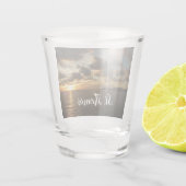 Sunrise op de Amerikaanse Maagdeneilanden in St. T Shot Glas (Achterkant)