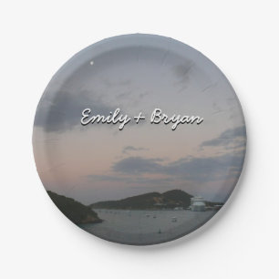 Sunrise op de Amerikaanse Maagdeneilanden St. Thom Papieren Bordje