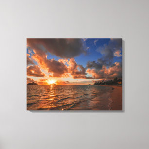 Sunrise op Mokulua Island Canvas Afdruk
