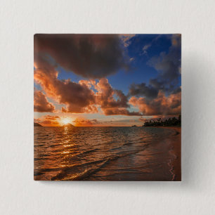 Sunrise op Mokulua Island Vierkante Button 5,1 Cm