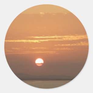 Sunrise over Aruba I Caribbean Seascape Ronde Sticker