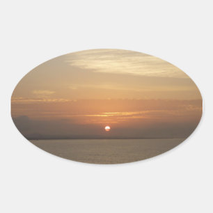 Sunrise over Aruba II Caraïben Seascape Ovale Sticker