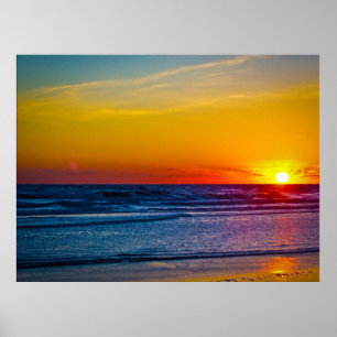Sunrise-over-Atlantische Oceaan en waterreflectie  Poster
