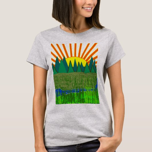 SunRise over de bergen - T-shirt (Voorkant)