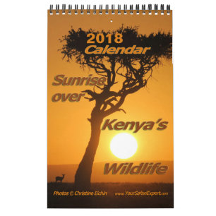Sunrise over de Wildli-kalender van Kenia (één p Kalender