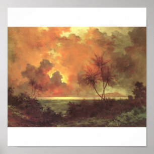Sunrise Over Diamond Head, olie op schilderdoek Poster