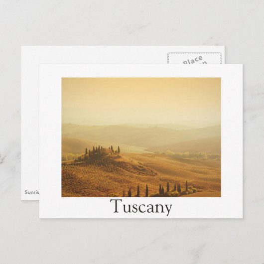Sunrise over een landschap in het Toscane witte br Briefkaart (Voorkant / Achterkant)