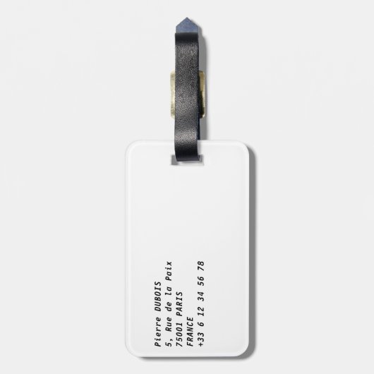 Sunrise over Eiffeltoren - Parijs, Frankrijk, Euro Bagagelabel (Achterkant verticaal)