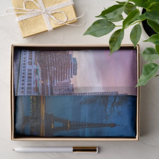 Sunrise over Eiffeltoren - Parijs, Frankrijk, Euro Tissuepapier (Geschenk)